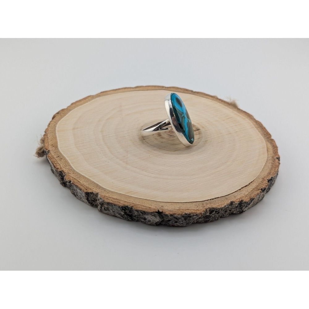 Navajo Malachite Chrysocolla Ring Native American Handmade Jewelry Sz 7.75US** - Picture 8 of 9